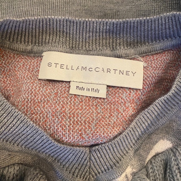 Stella McCartney V-Neck Ruffle Swan Sweater Gray - Size 38 - Picture 6 of 8